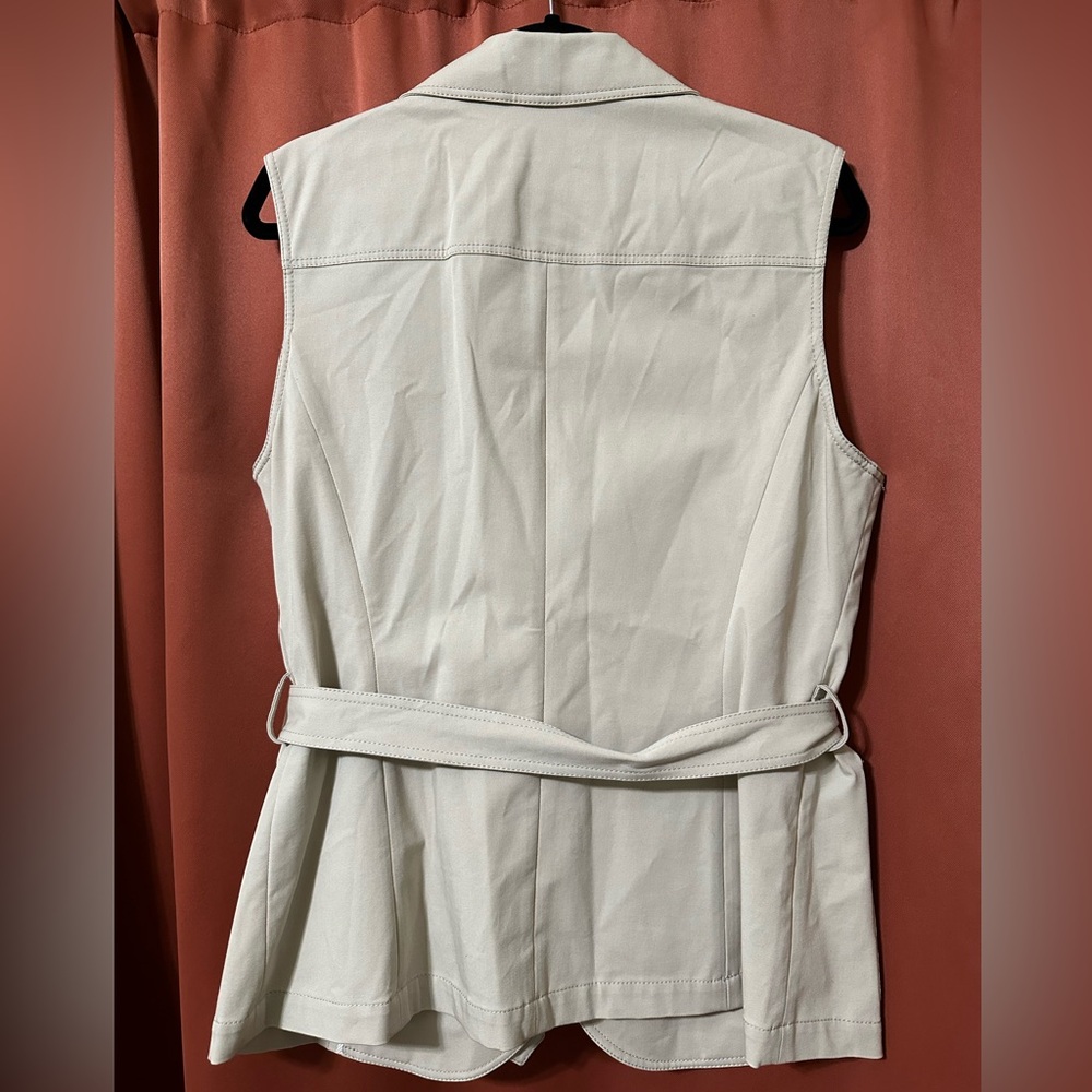 Lafayette 148 Safari Belted Sleeveless Jacket Vest Womens Size 12 - Picture 2 of 10